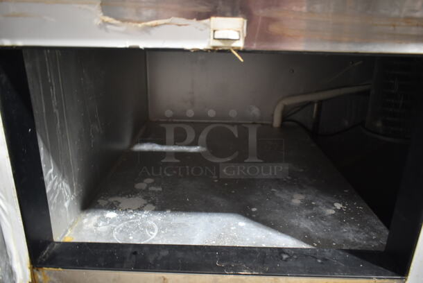2014 Leader LM72 S/C Stainless Steel Commercial Prep Table w/ 21 Stainless Steel Drop In Bins and Sneeze Guard on Commercial Casters. 115 Volts, 1 Phase.  Tested and Does Not Power On - Image 6 of 9