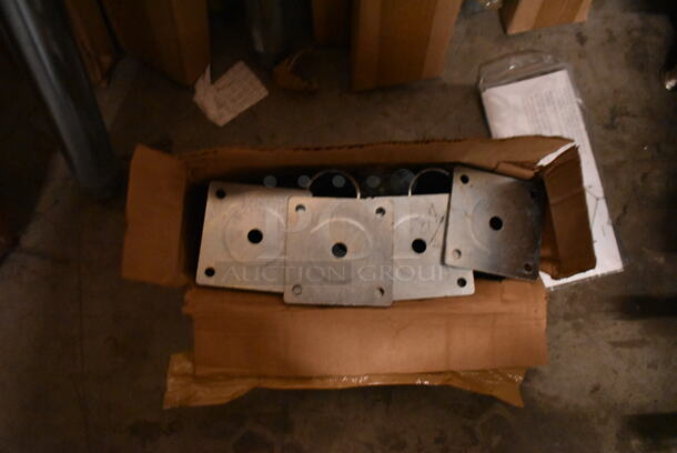 BRAND NEW SCRATCH AND DENT! Lot of 2 Metal Under Shelves and 9 Boxes of John Boos GLEG-33.5B / Regency 600TW2496G Legs.  - Image 9 of 10