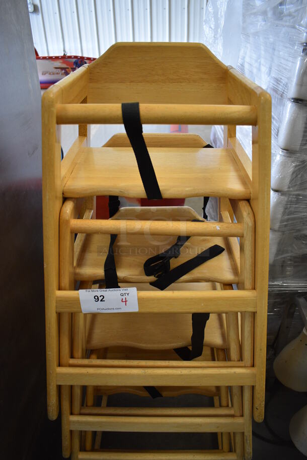4 Wooden High Chairs. 19x20x30. 4 Times Your Bid! - Image 4 of 4