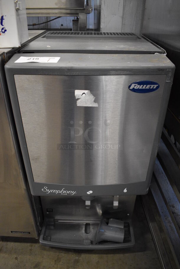 Follett 12CI425A Symphony Plus Stainless Steel Commercial Countertop Ice Machine w/ Ice and Water Dispenser. 115 Volts, 1 Phase. 16x25x33