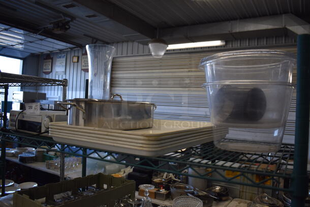 ALL ONE MONEY! Tier Lot of Various Items Including Poly Trays, ADT Time Lapse Video Cassette Recorder and Vase - Image 3 of 8