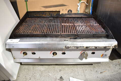 2019 Cooking Performance Group CPG 351CRCPG36 Stainless Steel Commercial Countertop Natural Gas Powered Charbroiler Grill. 120,000 BTU.  