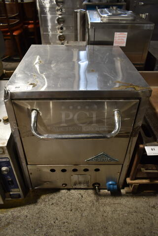 Prince Castle Stainless Steel Commercial Natural Gas Powered Single Deck Pizza Oven.