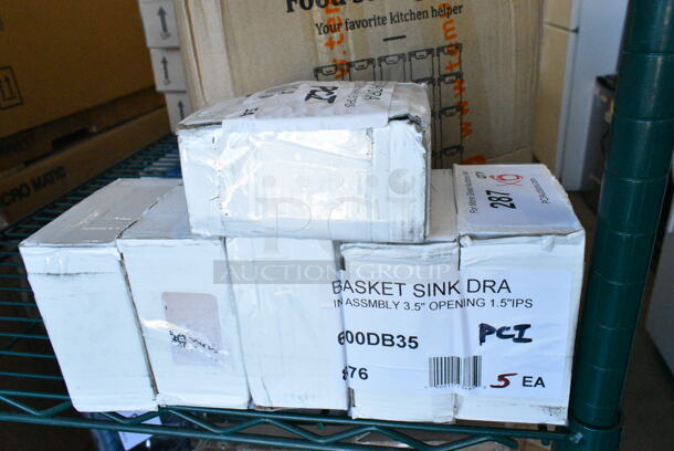 6 BRAND NEW SCRATCH AND DENT! 600DB35 Regency 3 1/2" Basket Drain with Strainer - 1 1/2" IPS. 6 Times Your Bid!  - Image 2 of 4