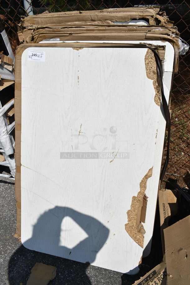 9 BRAND NEW SCRATCH AND DENT! Lancaster Table & Seating 3493048tba 30" x 48" Rectangular Reversible White Birch / Ash Laminated Table Top. See Pictures for Damage. 9 Times Your Bid!  - Image 11 of 11