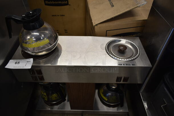 Bunn VPS Stainless Steel Commercial Countertop 3 Burner Coffee Machine w/ 3 Coffee Pots and Poly Brew Basket. 120 Volts, 1 Phase.  - Image 3 of 4