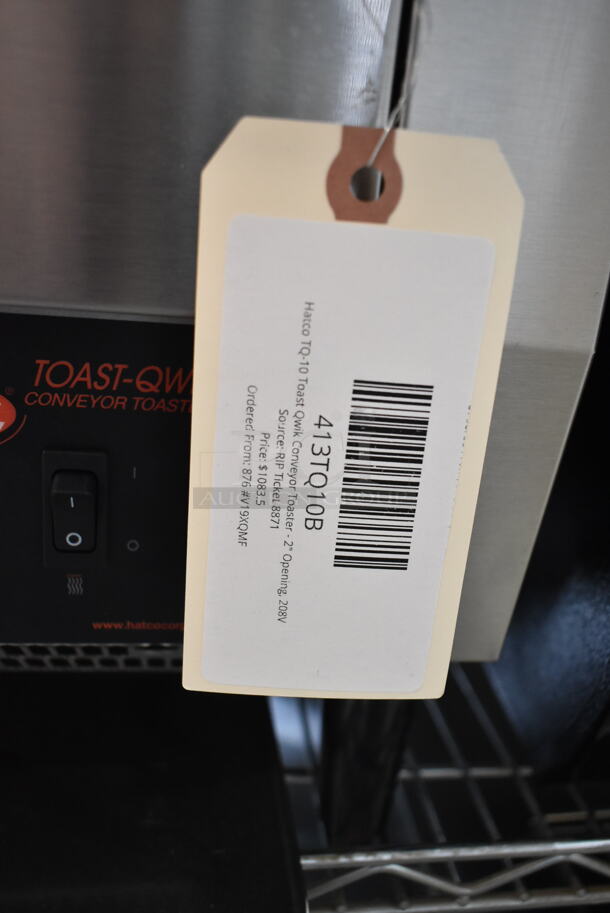 BRAND NEW SCRATCH AND DENT! Hatco TQ-10 Stainless Steel Commercial Countertop Toast Qwik Conveyor Toaster - 2" Opening. 208 Volts, 1 Phase.  - Image 5 of 5