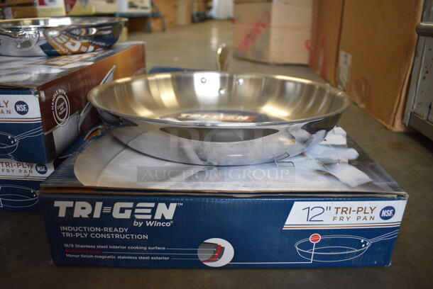 3 Various BRAND NEW IN BOX! Tri-gen Stainless Steel Skillets. 19x10.5x2, 22x12.5x2. 3 Times Your Bid! - Image 3 of 4