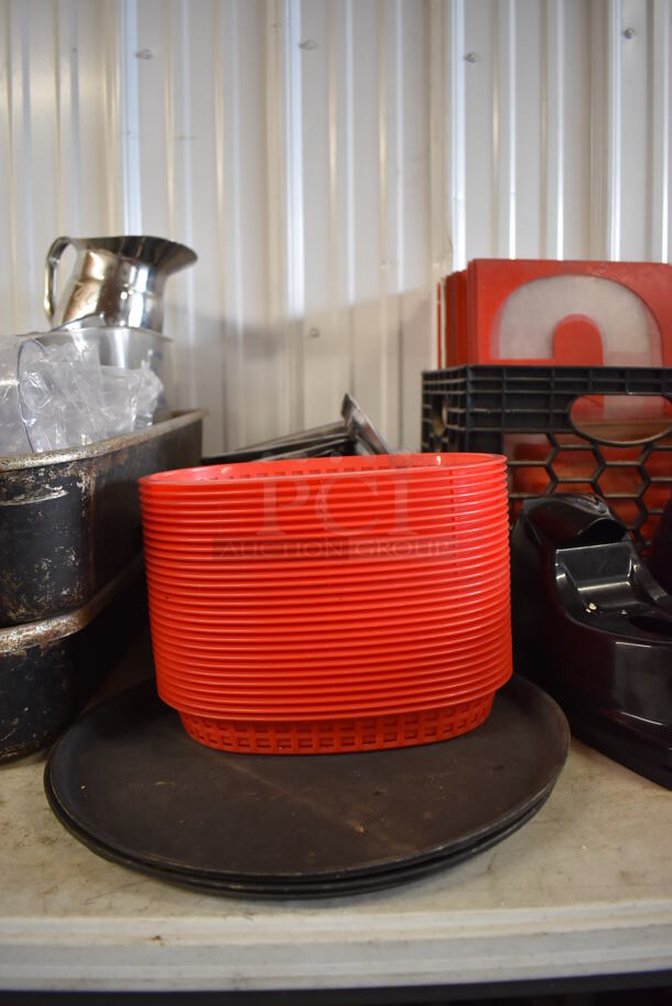 ALL ONE MONEY! Lot of Various Items Including Sign Letters, Stainless Steel Drop In Bin Lids and Poly Tumblers - Image 6 of 7