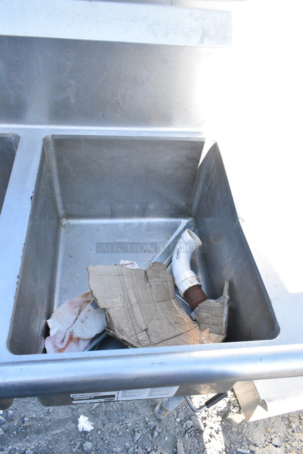 Regency 600S31620218 Stainless Steel 3 Bay Sink w/ Garbage Disposal and Drain Board.  - Image 6 of 8