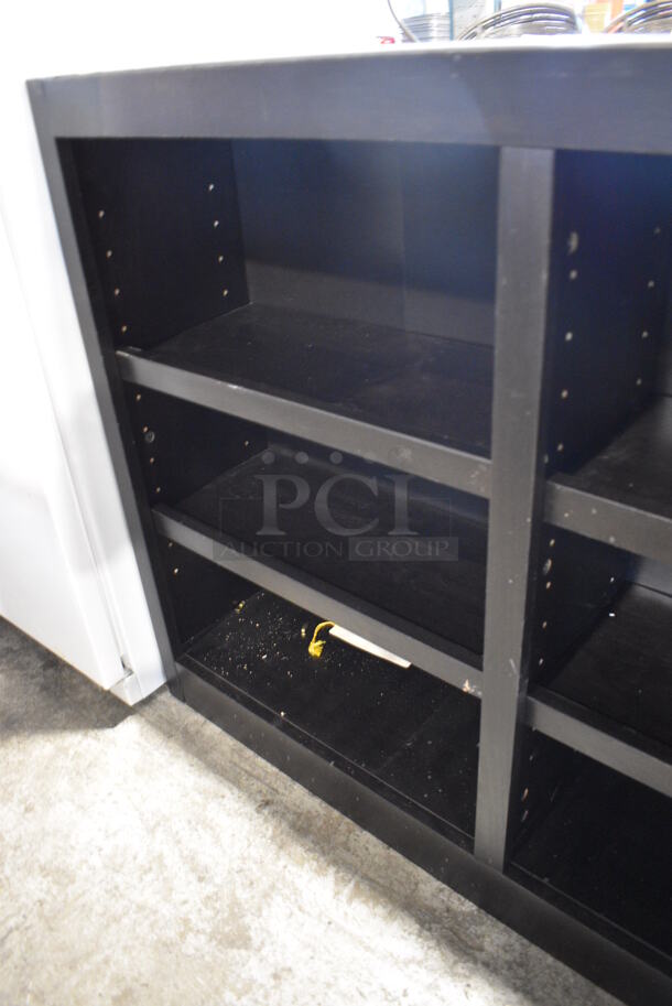 Black Wood Pattern Book Shelf. 72x11x36 - Image 4 of 5