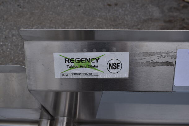BRAND NEW SCRATCH AND DENT! Regency 600IB1824S31620218 Stainless Steel Commercial 3 Bay Sink w/ Dual Drain Boards. No Legs. Bays 16x20. Drain Boards 16x22 - Image 2 of 5