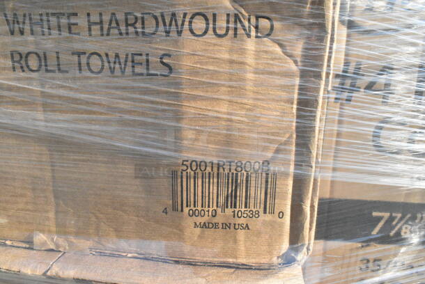 30 BRAND NEW Boxes Including 5004C Choice 4 oz. Coffee Print Poly Paper Hot Cup - 1000/Case, 346BKFSNSPM Choice Medium Weight Black Wrapped Plastic Cutlery Set with Napkin and Salt and Pepper Packets - 250/Case, 3 Box 130IC20DSP1M Choice 20 lb. Clear Plastic Drawstring Ice Bag with Ice Print - 250/Case, 2 Box 5001RT800B Lavex 8" White Hardwound Paper Towel, 800 Feet / Roll - 6/Case, 2 Box 500CC32PHD Choice Heavy Duty 32 oz. Pedestal Heavy Weight Clear PET Plastic Cold Cup - 500/Case, 795PTOKFTW4 Choice Kraft Folded Paper #4 Take-Out Container with Window 7 3/4" x 5 1/2" x 3 1/2" - 140/Case, 5001RT800N Lavex 8" Natural Kraft Hardwound Paper Towel, 800 Feet / Roll - 6/Case, 485STRAWUNN Choice 7 3/4" Jumbo Neon Unwrapped Soda Straw - 10000/Case. 30 Times Your Bid!  - Image 9 of 12