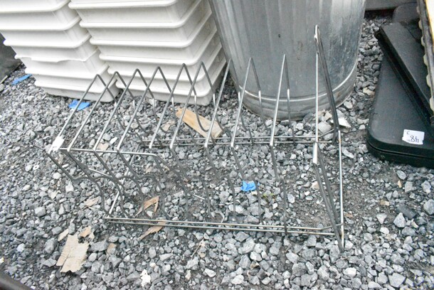 ALL ONE MONEY! Lot of Various Items Including Metal Trash Can, 39 Metal Round Baking Pans, Metal Rack.  - Image 2 of 6