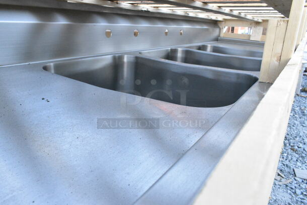 BRAND NEW! Elkay Stainless Steel Commercial 3 Bay Sink w/ Dual Drain Boards. No Legs.  - Image 4 of 6