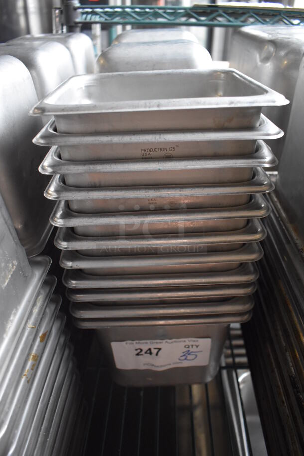 35 Stainless Steel 1/6 Size Drop In Bins. 1/6x6. 35 Times Your Bid!