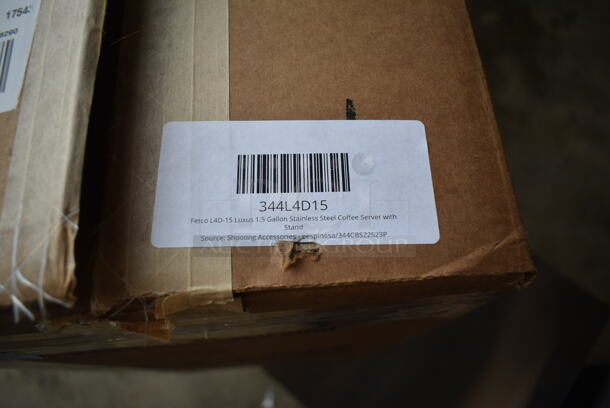 BRAND NEW SCRATCH AND DENT! Fetco L4D-15 Luxus 1.5 Gallon Stainless Steel Coffee Server with Stand - Image 5 of 12