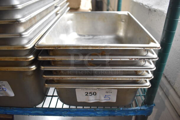 5 Stainless Steel 1/2 Size Drop In Bins. 1/2x4. 5 Times Your Bid!