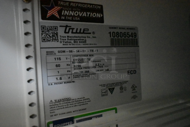 2024 True GDM-06-34-HC Metal Commercial Single Door Mini Cooler Merchandiser w/ Poly Coated Racks. 115 Volts, 1 Phase. Tested and Working! - Image 5 of 5
