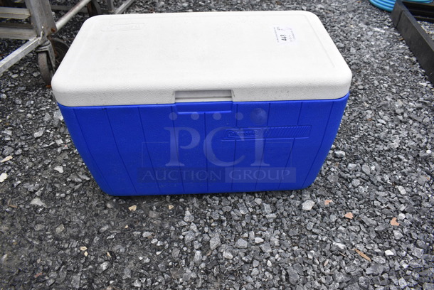 2 Coleman Blue and White Poly Insulated Portable Cooler. 25x14x15. 2 Times Your Bid! - Image 5 of 8