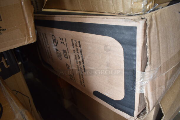 PALLET LOT of 35 BRAND NEW Boxes Including 128HD32COMBO ChoiceHD 32 oz. Microwavable Translucent Plastic Deli Container and Lid Combo Pack - 240/Case, 500L1020B Choice Black Hot Paper Cup Travel Lid for 10-24 oz. Standard Cups and 8 oz. Squat Cups, 999GDFRK25C Visions 7 1/4" Classic Heavy Weight Gold Plastic Fork - 25/Pack, 999GDKNF25C Visions 7 3/4" Classic Heavy Weight Gold Plastic Knife - 25/Pack, 999GDSPN25C Visions 6 3/4" Classic Heavy Weight Gold Plastic Spoon - 25/Pack, 500CC20 Choice Clear PET Customizable Plastic Cold Cup - 20 oz. - 600/Case, 130WHFKSX500 Choice White Extra Heavy Weight Wrapped Plastic Cutlery Pack - 500/Case, 347SLWG8 Visions 8 oz. Heavy Weight Clear Plastic Stemless Wine Glass - 64/Case, Libbey 92404 Infinium 12 oz. Tritan&#8482; Plastic Stackable Double Rocks / Old Fashioned Glass - 12/Case, 130HCUTTWR Berk 6 3/4" Individually Wrapped White Heavy Weight Plastic Teaspoon - 1000/Case, 43208500 Choice Black Beverage Napkins, 2 Box 129MCR16B Choice 16 oz. Black 6 1/4" Round Microwavable Heavy Weight Container with Lid - 150/Case, 500CFT Lavex White C-Fold Standard Weight Towel - 2400/Case, 5014046XXH Lavex Pro 45 Gallon 3 Mil 40" x 46" Low Density Heavy-Duty Industrial Contractor Black Trash Bag / Can Liner - 50/Case. 35 Times Your Bid!  - Image 5 of 12