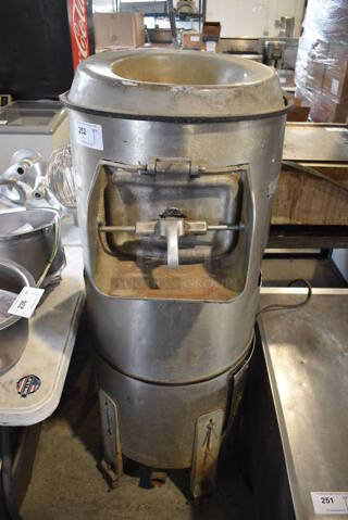 Hobart Metal Commercial Floor Style Potato Peeler. 115 Volts, 1 Phase. 24x30x68. Tested and Working!