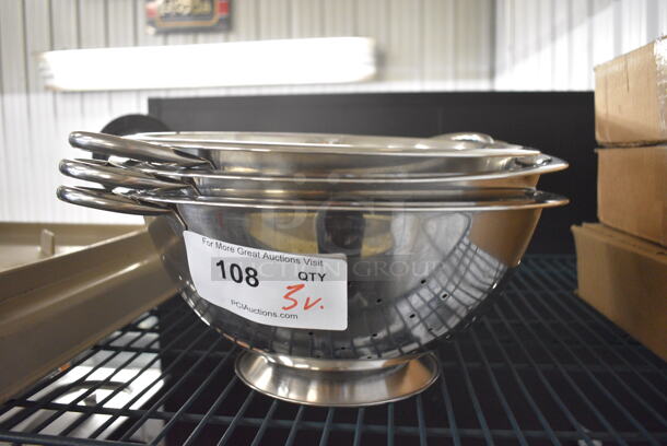3 Various Metal Colanders. Includes 13x13x6. 3 Times Your Bid!