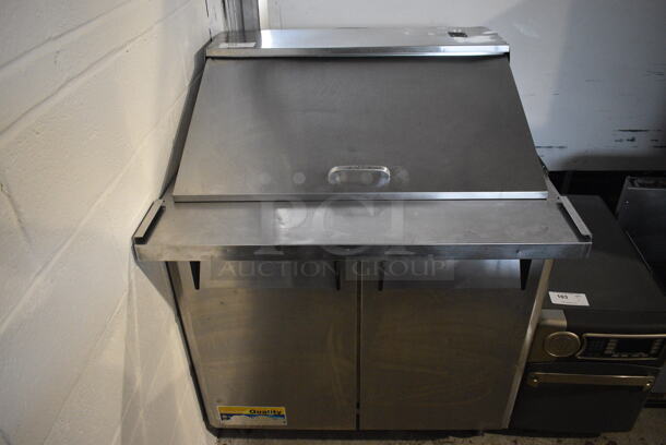 Turbo Air Model MST-36-15 Stainless Steel Commercial Sandwich Salad Prep Table Bain Marie Mega Top on Commercial Casters. 115 Volts, 1 Phase. 37x34x45. Tested and Powers On But Does Not Get Cold