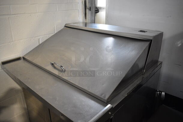 Turbo Air Model MST-36-15 Stainless Steel Commercial Sandwich Salad Prep Table Bain Marie Mega Top on Commercial Casters. 115 Volts, 1 Phase. 37x34x45. Tested and Powers On But Does Not Get Cold - Image 3 of 6