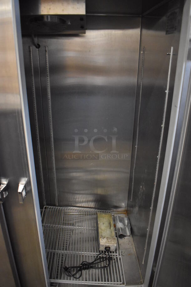 Continental 2RE-SS Stainless Steel Commercial 2 Door Reach In Cooler on Commercial Casters. 115 Volts, 1 Phase. 58x34x81. Tested and Powers On But Temps at 43 Degrees - Image 5 of 6