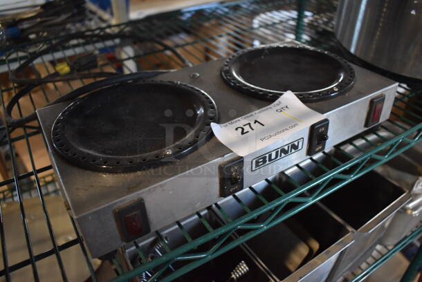 Bunn WX2 Stainless Steel Commercial Countertop 2 Burner Coffee Pot Warmer. 120 Volts, 1 Phase. 14x7x2.5. Tested and Working! - Image 2 of 4