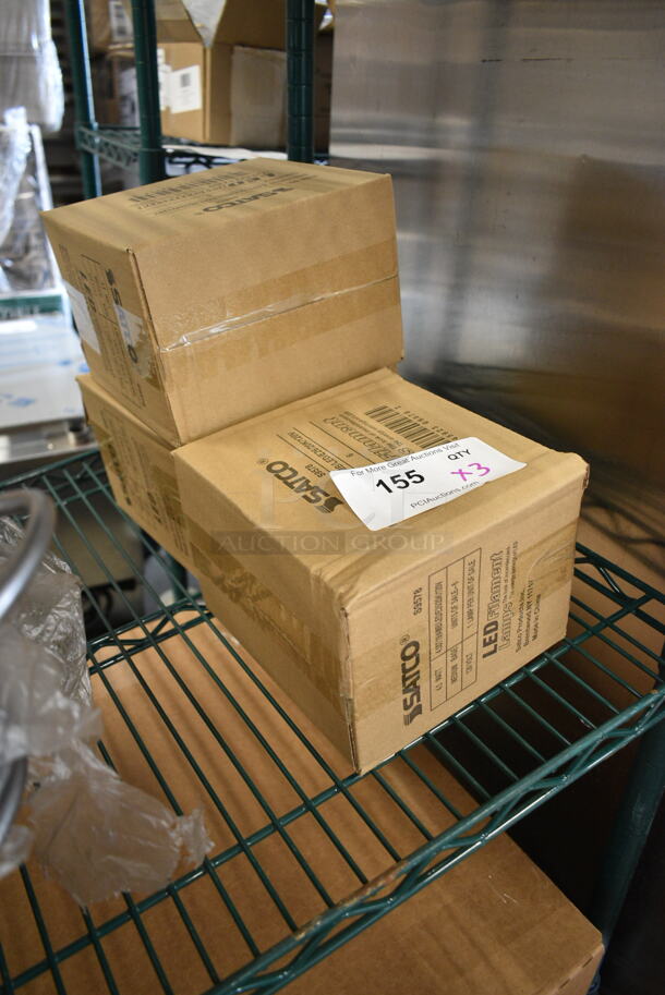 3 Boxes of 6 BRAND NEW SCRATCH AND DENT! Satco S9578 4.5 Watt (40 Watt Equivalent) Transparent Amber LED Light Bulb - 120V (ST19). 3 Times Your Bid! - Image 2 of 3