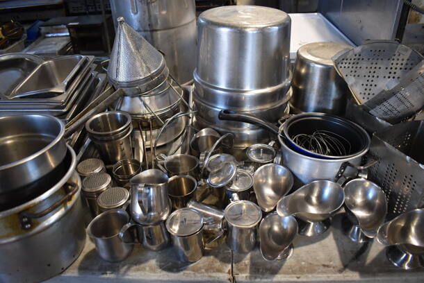 ALL ONE MONEY! Tabletop Lot of Various Metal Items Including Cylindrical Drop In Bins and Drop In Bins - Image 3 of 5