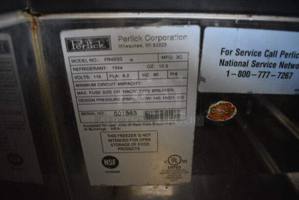 Perlick Model FR48SS Stainless Steel Commercial Bottled Back Bar Cooler w/ 2 Sliding Lids and Speedwell on Commercial Casters. 115 Volts, 1 Phase. 48x28x38. Tested and Working! - Image 6 of 7
