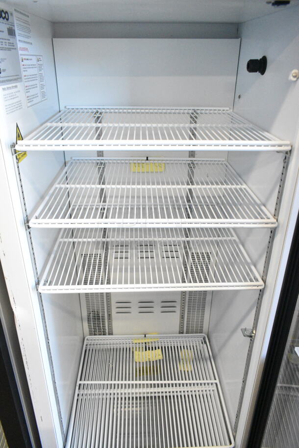Habco SE12HC Metal Commercial Single Door Reach In Cooler Merchandiser w/ Poly Coated Racks. 115 Volts, 1 Phase. Tested and Working! - Image 2 of 3