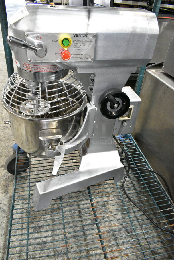 Vevor XZ-SZM Metal Commercial Countertop 10 Quart Planetary Dough Mixer w/ Stainless Steel Mixing Bowl, Bowl Guard, Whisk, Paddle and Dough Hook Attachments. 110 Volts, 1 Phase. Tested and Powers On But Parts Do Not Move - Image 4 of 5