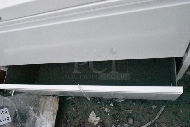 BRAND NEW SCRATCH AND DENT! White Metal 2 Drawer Filing Cabinet.  - Image 4 of 7