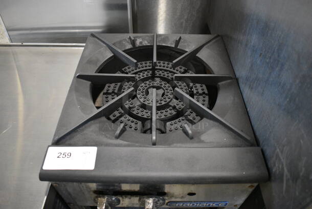Radiance Stainless Steel Commercial Countertop Gas Powered Single Burner Range. 18x21x25 - Image 2 of 4