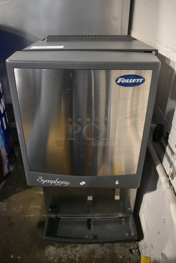 2019 Follett Model 12CI425A Symphony Plus Stainless Steel Commercial Countertop Ice Machine w/ Ice and Water Dispenser. 115 Volts, 1 Phase. 16x24x34