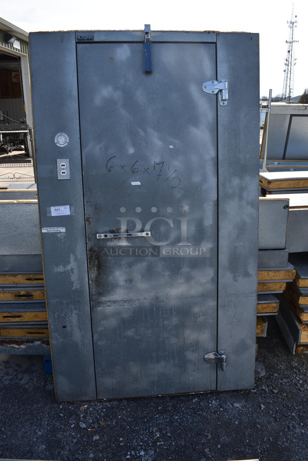 Norlake 6'x6'x7.5' SELF CONTAINED Walk In Freezer Box w/ Floor, Copeland Model JRF4-0050-IAA-958 Compressor and Norlake Model CPB0501C Condenser. Picture of the Unit Before Removal Is Included In the Listing. 115 Volts, 1 Phase. - Image 8 of 8
