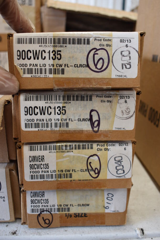 ALL ONE MONEY! Lot of 36 BRAND NEW IN BOX! Cambro Poly Clear 1/9 Size Drop In Bin Lids - Image 3 of 4