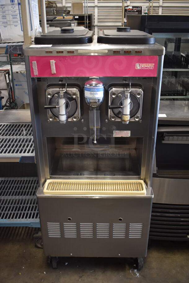 Taylor 342D-27 Commercial Stainless Steel Frozen Drink Machine With 2 Hoppers on Commercial Casters. 208-230V, 1 Phase.