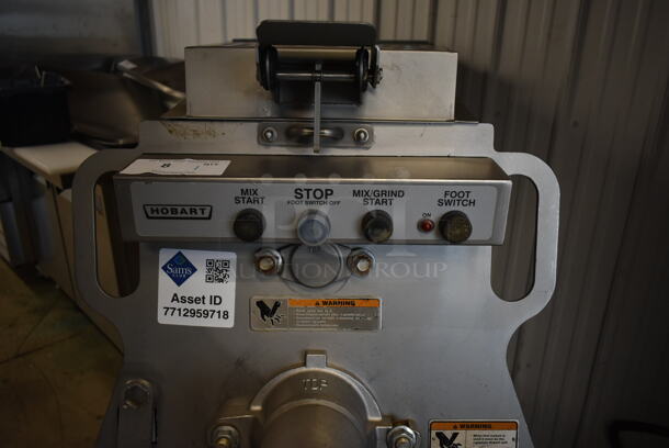 2021 Hobart MG2032 Metal Commercial Floor Style Electric Powered Meat Mixer Grinder w/ Foot Pedal on Commercial Casters. 208 Volts, 3 Phase. - Image 4 of 10