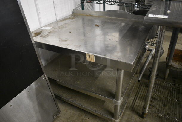 Stainless Steel Table w/ 2 Stainless Steel Under Shelves. 36x30x30