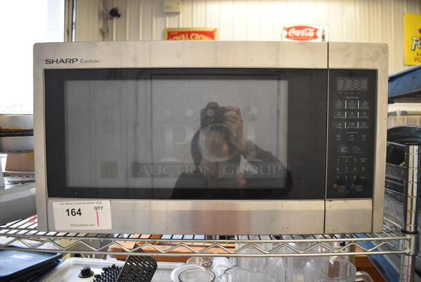 Sharp R-651ZS Stainless Steel Countertop Microwave Oven w/ Plate. 120 Volts, 1 Phase. 24x18x13