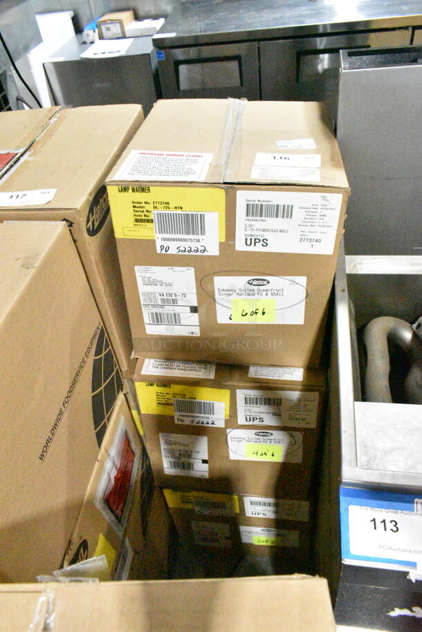 3 BRAND NEW IN BOX! Hatco DL-725-RTN 69 1/2" Ceiling Mount Heat Lamp w/ Retractable Cord - Lower Switch, Bold Black. 120 Volts, 1 Phase. 3 Times Your Bid!  - Image 2 of 5
