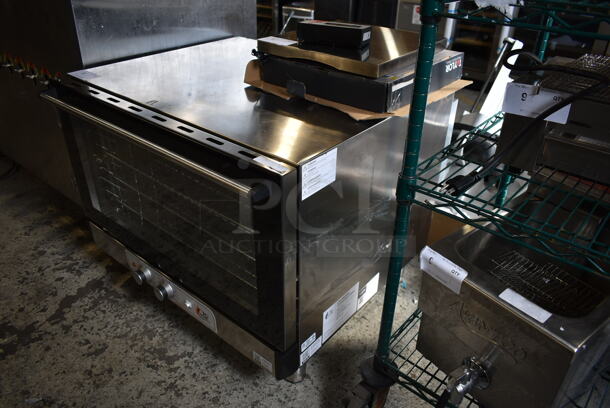 BRAND NEW SCRATCH AND DENT! Cooking Performance Group CPG 351COFT4M Stainless Steel Commercial Countertop Electric Powered Full Size Convection Oven w/ View Through Door and Metal Oven Racks. 208-240 Volts. Tested and Working! - Image 2 of 6