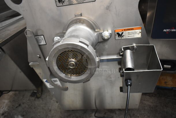 2019 Hobart MG2032 Metal Commercial Floor Style Electric Powered Meat Mixer Grinder w/ Foot Pedal on Commercial Casters. 208 Volts, 3 Phase. Tested and Working! - Image 2 of 8
