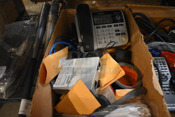 ALL ONE MONEY! Lot of 2 Boxes of Various Items Including Corded Telephones and Dual Sensor Kit!  - Image 3 of 5