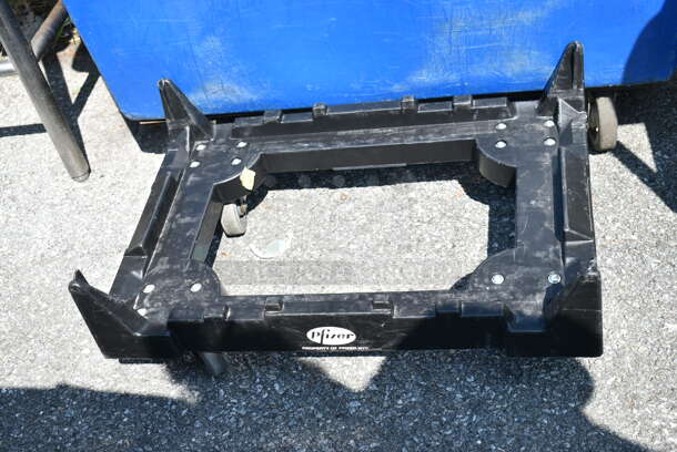 2 Items; Blue Poly Bin and Black Dolly. 42x31x32, 28x17x10. 2 Times Your Bid!  - Image 2 of 6